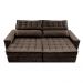 Sofá Retrátil e Reclinável 3,15m Cama inBox Big Star com SoftGel D40 Velupluma Café