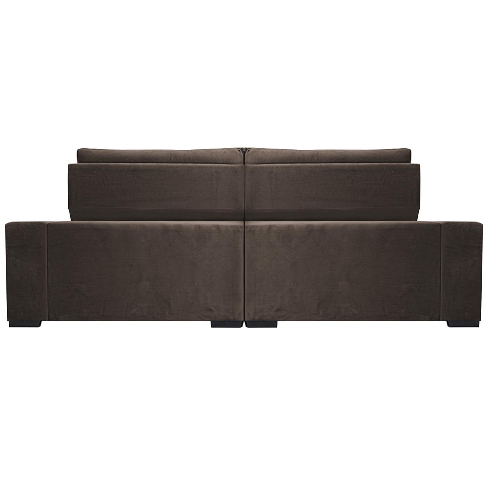 Sofá Retrátil e Reclinável 3,15m Cama inBox Big Star com SoftGel D40 Velupluma Café