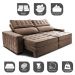 Sofá Retrátil e Reclinável 3,15m Cama inBox Big Star com SoftGel D40 Velupluma Castor