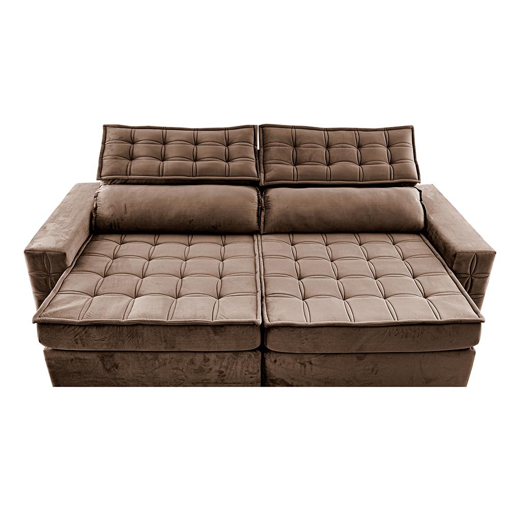 Sofá Retrátil e Reclinável 3,15m Cama inBox Big Star com SoftGel D40 Velupluma Castor