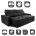 Sofá Retrátil e Reclinável 3,15m Cama inBox Big Star com SoftGel D40 Velupluma Preto