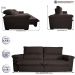 Sofá Retrátil e Reclinável 3,15m Molas Ensacadas Cama inBox Big Home com Bordado 3D Linho Marrom