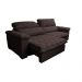 Sofá Retrátil e Reclinável 3,15m Molas Ensacadas Cama inBox Big Home com Bordado 3D Linho Marrom