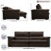 Sofá Retrátil e Reclinável 3,15m Molas Ensacadas Cama inBox Big Home com Bordado 3D Velusoft Café