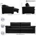 Sofá Retrátil e Reclinável 3,15m Molas Ensacadas Cama inBox Big Home com Bordado 3D Velusoft Preto