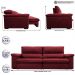 Sofá Retrátil e Reclinável 3,15m Molas Ensacadas Cama inBox Big Home com Bordado 3D Velusoft Vinho
