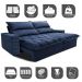 Sofá Retrátil e Reclinável 3,15m Molas Ensacadas Cama inBox Elegance com ThermoGel Velusoft Azul