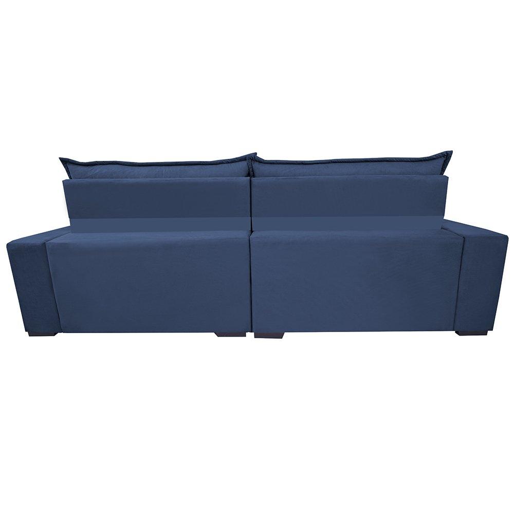 Sofá Retrátil e Reclinável 3,15m Molas Ensacadas Cama inBox Elegance com ThermoGel Velusoft Azul