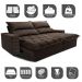 Sofá Retrátil e Reclinável 3,15m Molas Ensacadas Cama inBox Elegance com ThermoGel Velusoft Café