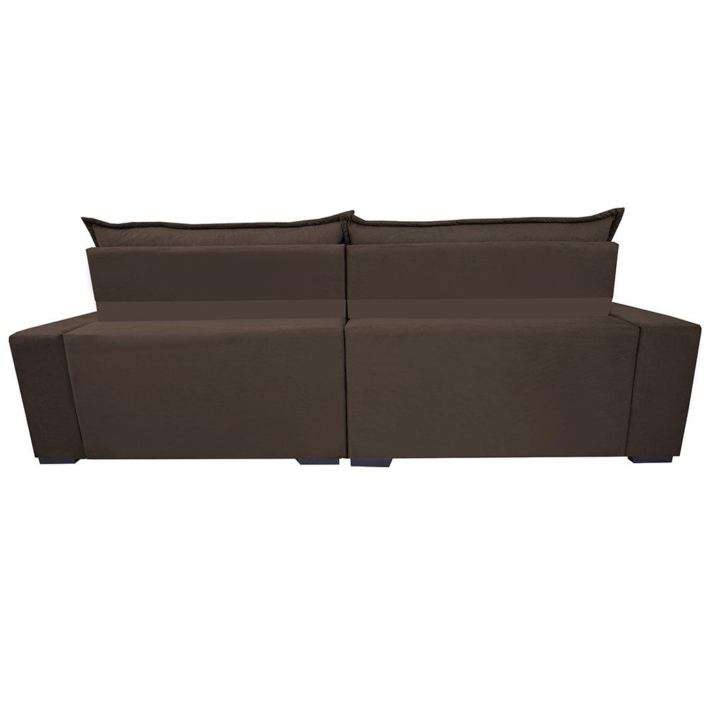 Sofá Retrátil e Reclinável 3,15m Molas Ensacadas Cama inBox Elegance com ThermoGel Velusoft Café