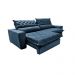 Sofá Retrátil e Reclinável 3,15m Molas Ensacadas Cama inBox Spazus com Bordado 3D Velusoft Azul