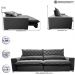 Sofá Retrátil e Reclinável 3,15m Molas Ensacadas Cama inBox Spazus com Bordado 3D Velusoft Cinza
