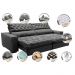 Sofá Retrátil e Reclinável 3,15m Molas Ensacadas Cama inBox Spazus com Bordado 3D Velusoft Cinza