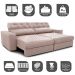 Sofá Retrátil e Reclinável 3,15m Molas Ensacadas Cama inBox Style Thermo Gel Linho Bege Claro