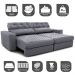 Sofá Retrátil e Reclinável 3,15m Molas Ensacadas Cama inBox Style Thermo Gel Linho Cinza Claro