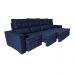 Sofá Retrátil e Reclinável 3,20m Molas Ensacadas e Costura Tripla Cama inBox Nobre Suede Azul