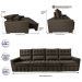 Sofá Retrátil e Reclinável 3,20m Molas Ensacadas e Costura Tripla Cama inBox Nobre Suede Café