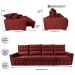 Sofá Retrátil e Reclinável 3,20m Molas Ensacadas e Costura Tripla Cama inBox Nobre Suede Vermelho