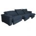 Sofá Retrátil e Reclinável 3,22m com Molas Ensacadas Cama inBox Aconchego Tecido Suede Azul