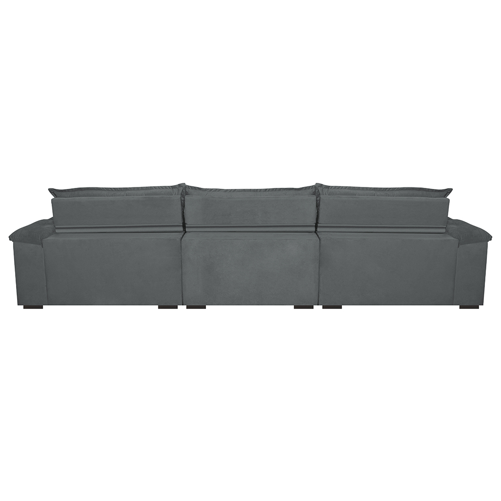 Sofá Retrátil e Reclinável 3,22m com Molas Ensacadas Cama inBox Aconchego Tecido Suede Cinza