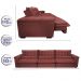 Sofá Retrátil e Reclinável 3,22m com Molas Ensacadas Cama inBox Aconchego Tecido Suede Vermelho