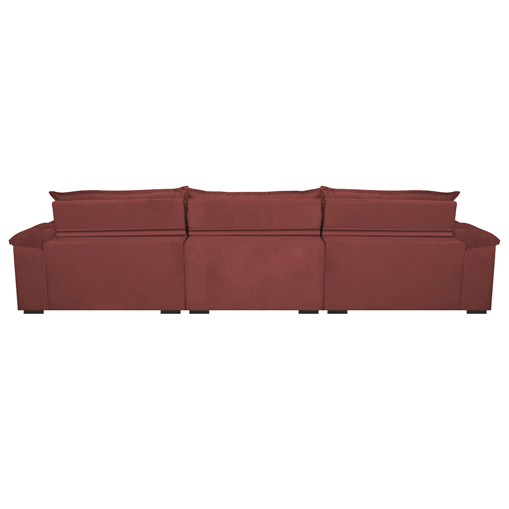 Sofá Retrátil e Reclinável 3,22m com Molas Ensacadas Cama inBox Aconchego Tecido Suede Vermelho