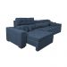 Sofá Retrátil e Reclinável 3,52m Austin com Molas no Assento Tecido Suede Velusoft Azul