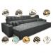 Sofá Retrátil e Reclinável 3,52m Austin com Molas no Assento Tecido Suede Velusoft Cinza