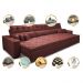 Sofá Retrátil e Reclinável 3,52m Austin com Molas no Assento Tecido Suede Velusoft Vermelho
