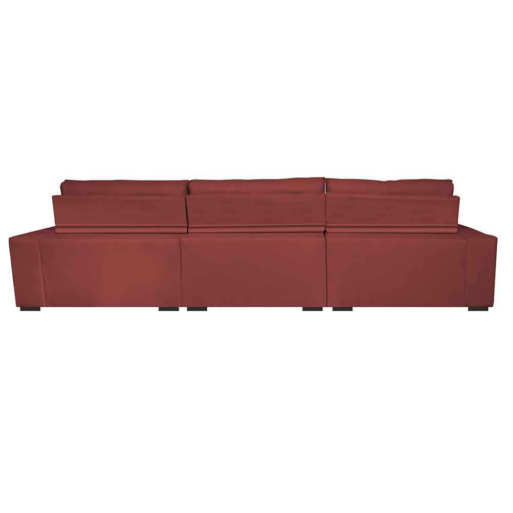 Sofá Retrátil e Reclinável 3,52m Austin com Molas no Assento Tecido Suede Velusoft Vermelho