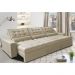 Sofá Retrátil e Reclinável 3,52m com Molas Ensacadas Cama Inbox Gold Tecido Suede Velusoft Bege