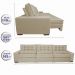 Sofá Retrátil e Reclinável 3,52m com Molas Ensacadas Cama Inbox Gold Tecido Suede Velusoft Bege