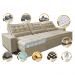 Sofá Retrátil e Reclinável 3,52m com Molas Ensacadas Cama Inbox Gold Tecido Suede Velusoft Bege