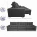 Sofá Retrátil e Reclinável 3,52m com Molas Ensacadas Cama Inbox Gold Tecido Suede Velusoft Preto