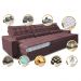Sofá Retrátil e Reclinável 3,52m com Molas Ensacadas Cama Inbox Gold Tecido Suede Velusoft Vinho