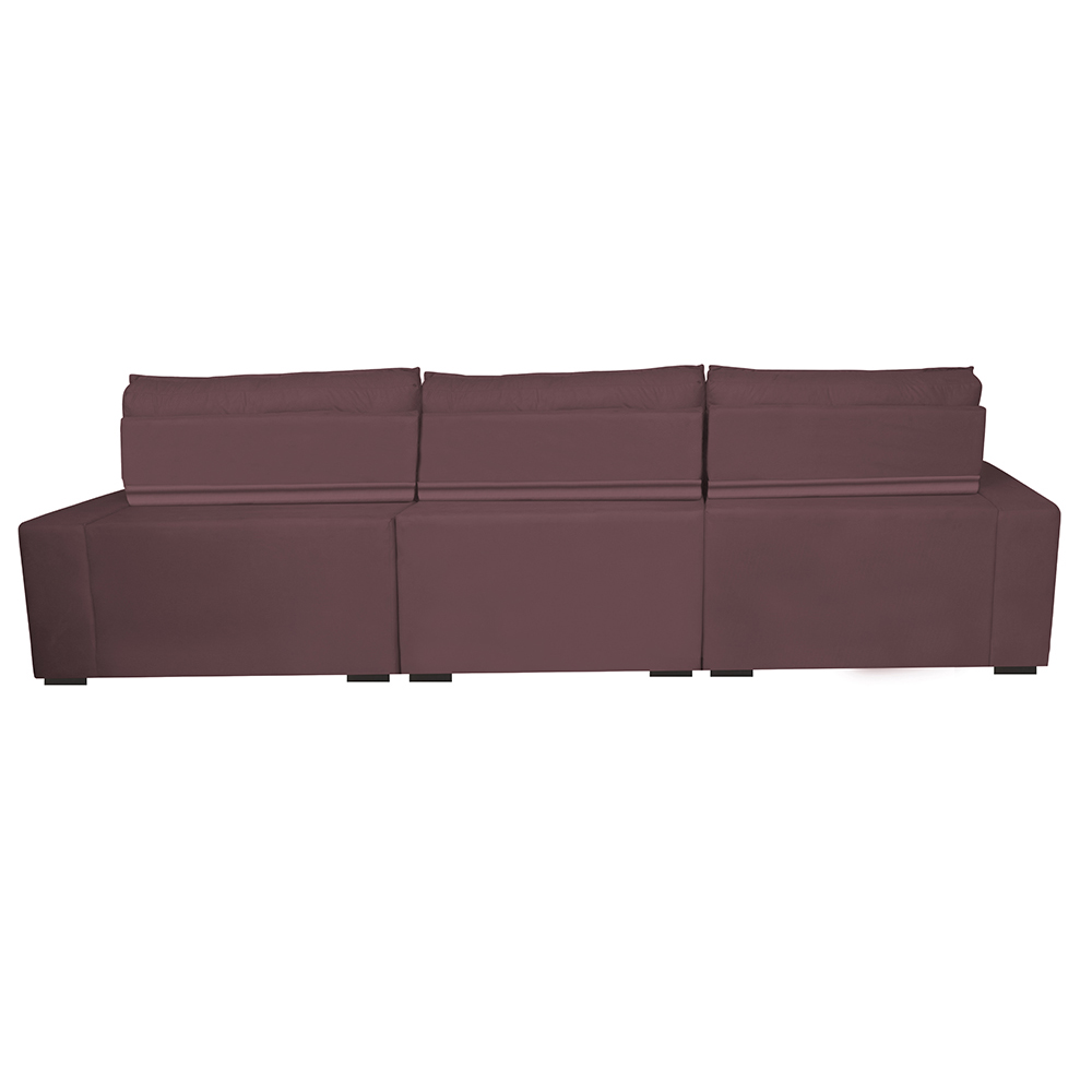 Sofá Retrátil e Reclinável 3,52m com Molas Ensacadas Cama Inbox Gold Tecido Suede Velusoft Vinho