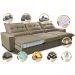 Sofá Retrátil e Reclinável 3,52m com Molas Ensacadas Cama Inbox Soft Tecido Suede Velusoft Castor