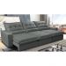Sofá Retrátil e Reclinável 3,52m com Molas Ensacadas Cama Inbox Soft Tecido Suede Velusoft Cinza