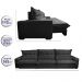 Sofá Retrátil e Reclinável 3,52m com Molas Ensacadas Cama Inbox Soft Tecido Suede Velusoft Preto
