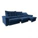Sofá Retrátil e Reclinável 3,55m Cama inBox Big Fresh com SoftGel D40 Velupluma Azul
