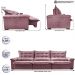 Sofá Retrátil e Reclinável 3,55m Cama inBox Big Fresh com SoftGel D40 Velupluma Rose