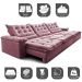 Sofá Retrátil e Reclinável 3,55m Cama inBox Big Fresh com SoftGel D40 Velupluma Rose