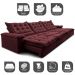 Sofá Retrátil e Reclinável 3,55m Cama inBox Big Fresh com SoftGel D40 Velupluma Vinho