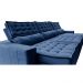 Sofá Retrátil e Reclinável 3,55m Cama inBox Big Puffer com SoftGel D40 Velupluma Azul