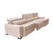 Sofá Retrátil e Reclinável 3,55m Cama inBox Big Puffer com SoftGel D40 Velupluma Bege