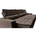 Sofá Retrátil e Reclinável 3,55m Cama inBox Big Puffer com SoftGel D40 Velupluma Café
