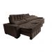 Sofá Retrátil e Reclinável 3,55m Cama inBox Big Puffer com SoftGel D40 Velupluma Café