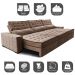 Sofá Retrátil e Reclinável 3,55m Cama inBox Big Puffer com SoftGel D40 Velupluma Castor