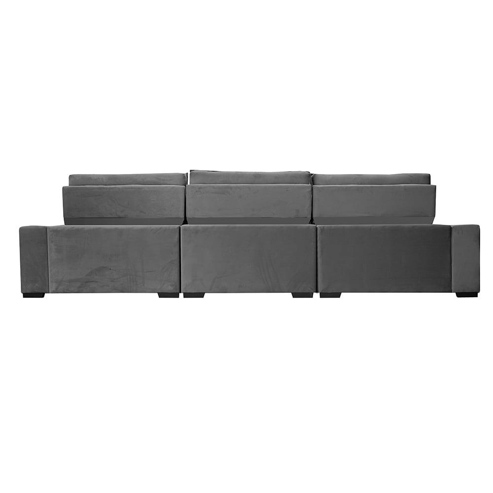 Sofá Retrátil e Reclinável 3,55m Cama inBox Big Puffer com SoftGel D40 Velupluma Cinza