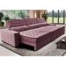 Sofá Retrátil e Reclinável 3,55m Cama inBox Big Puffer com SoftGel D40 Velupluma Rose